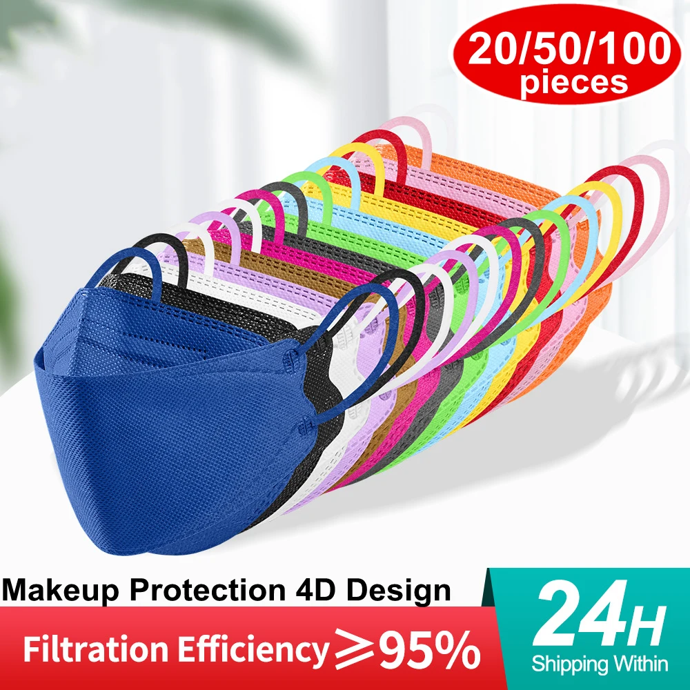 10-100 шт. 94 цветные FFP2 маски KN95 Fpp2 Mascarilla одобренные ce респираторная маска fpp2