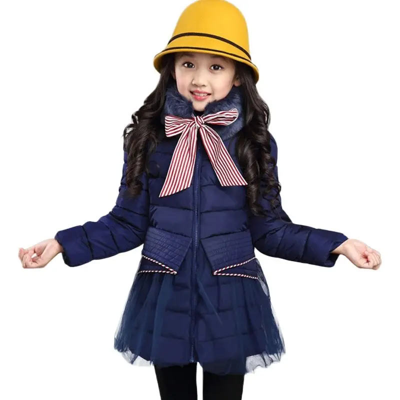 Новинка зимы 2020 стильная длинная детская одежда с хлопковой подкладкой для