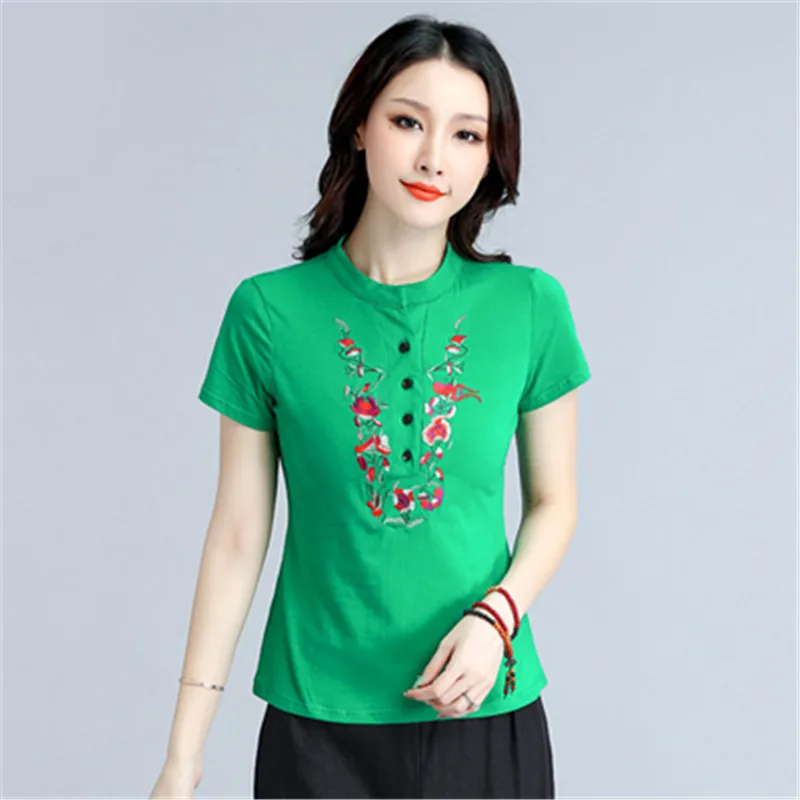 Женская футболка с вышивкой Элегантная Модная Винтажная Футболка | одежда