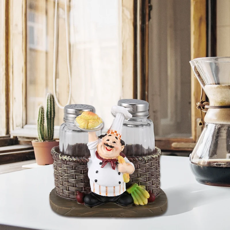 Милый шеф-повар украшения для бутылок с перцем повар из смолы двухслойный