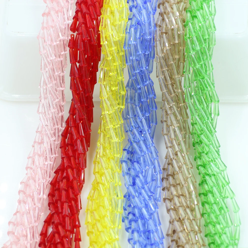 Граненые стеклянные бусины в виде пагоды для изготовления ювелирных изделий