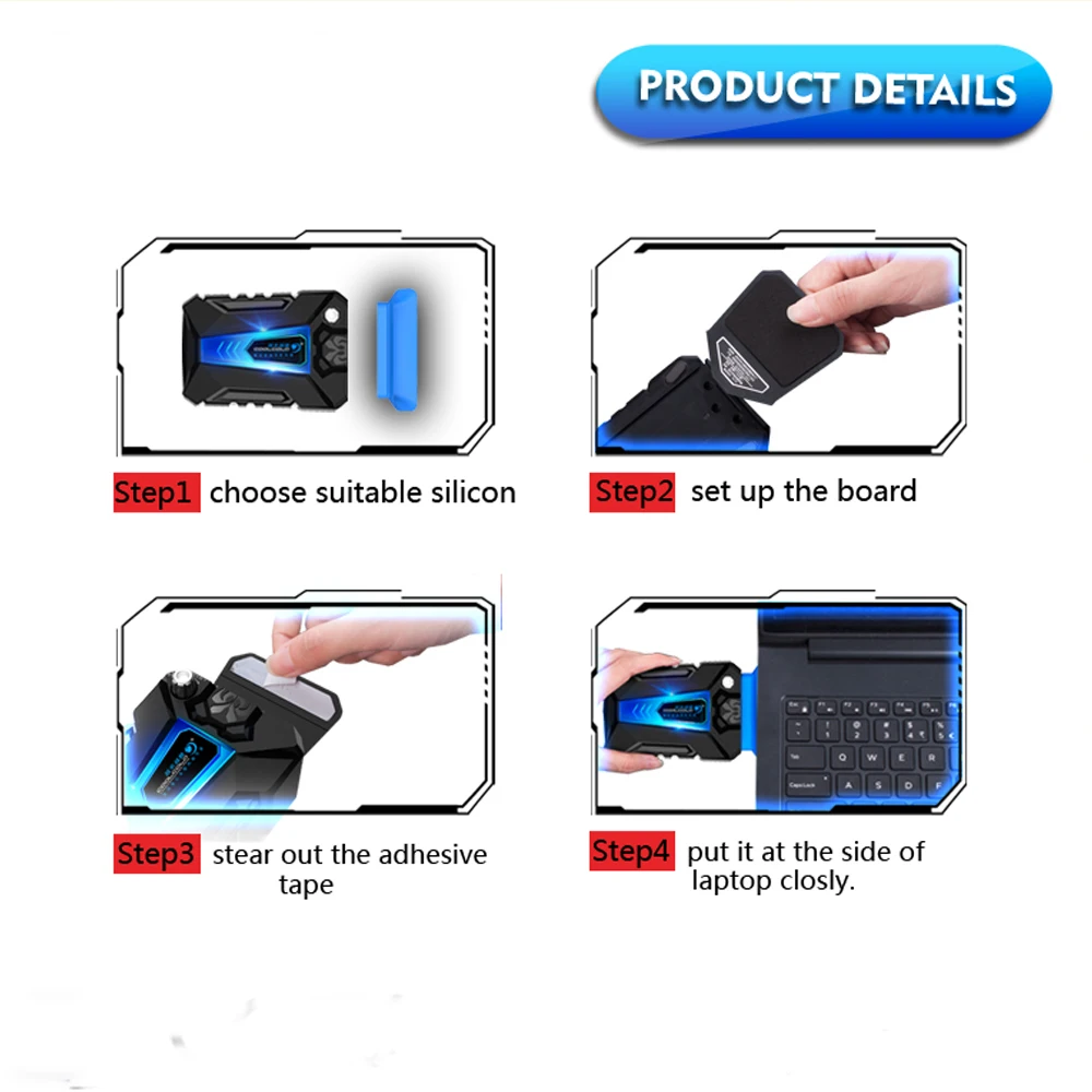 Портативный охлаждающий USB вентилятор CoolCold для ноутбука устройство регулировки