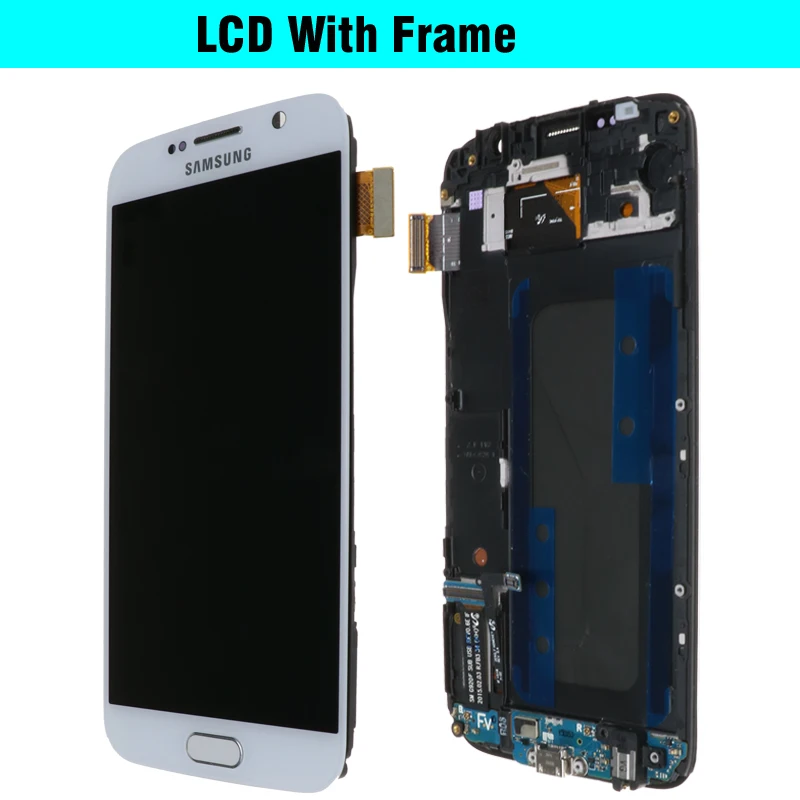 5,1 ''Супер AMOLED замена lcd S6 для SAMSUNG GALAXY S6 G920 SM-G920F G920F G920FD кодирующий преобразователь сенсорного экрана в сборе