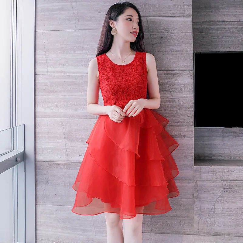 

Bridesmaid Short Evening Dresses Sexy red Prom Dress Tulle Embroidered Illusion Zipper Evening Party Gown