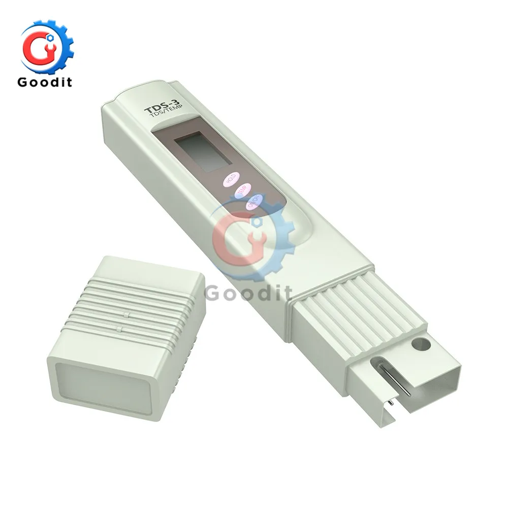 TDS EC Meter Портативный цифровой рН-метр 0,00-14,0 рН-тестер TDS EC метр термометр 0-9999us/cm 0-9999ppm 0,1-80,0 градусов 3 в 1 водный монитор - Цвет: TDS EC Meter