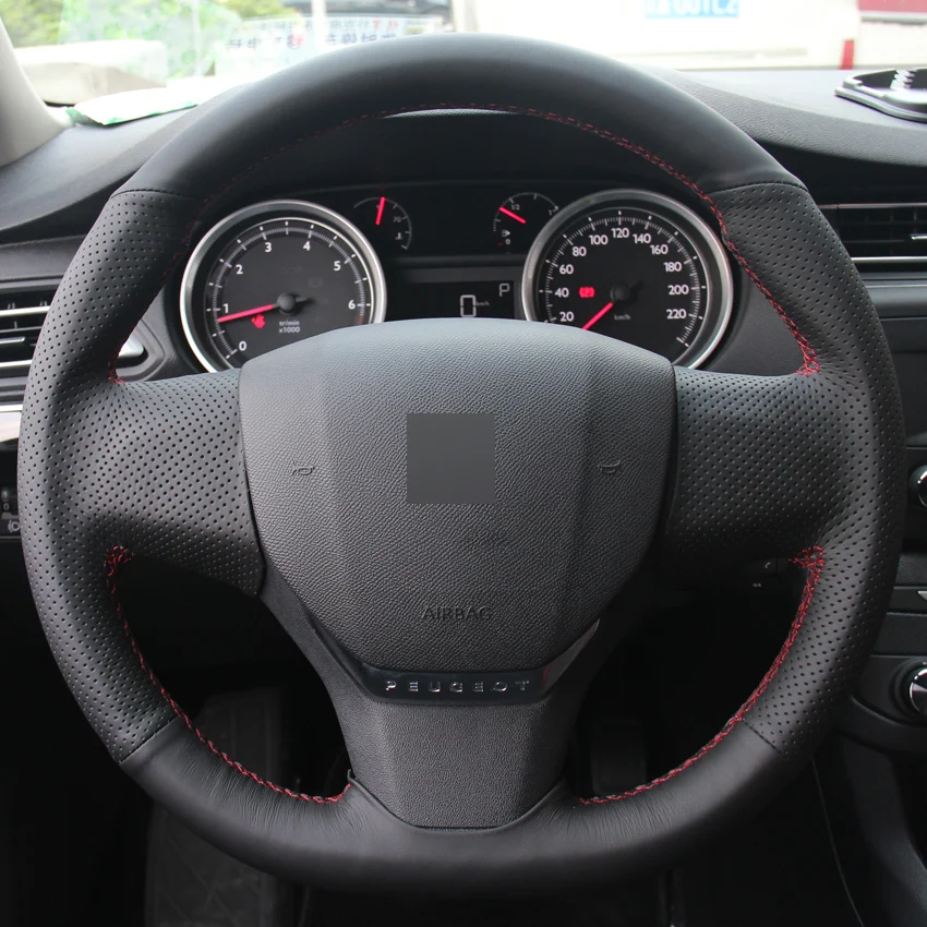 Черный PU искусственная кожа чехол на руль для Citroen C3 C3-XR- C4- peugeot 408- Traveller