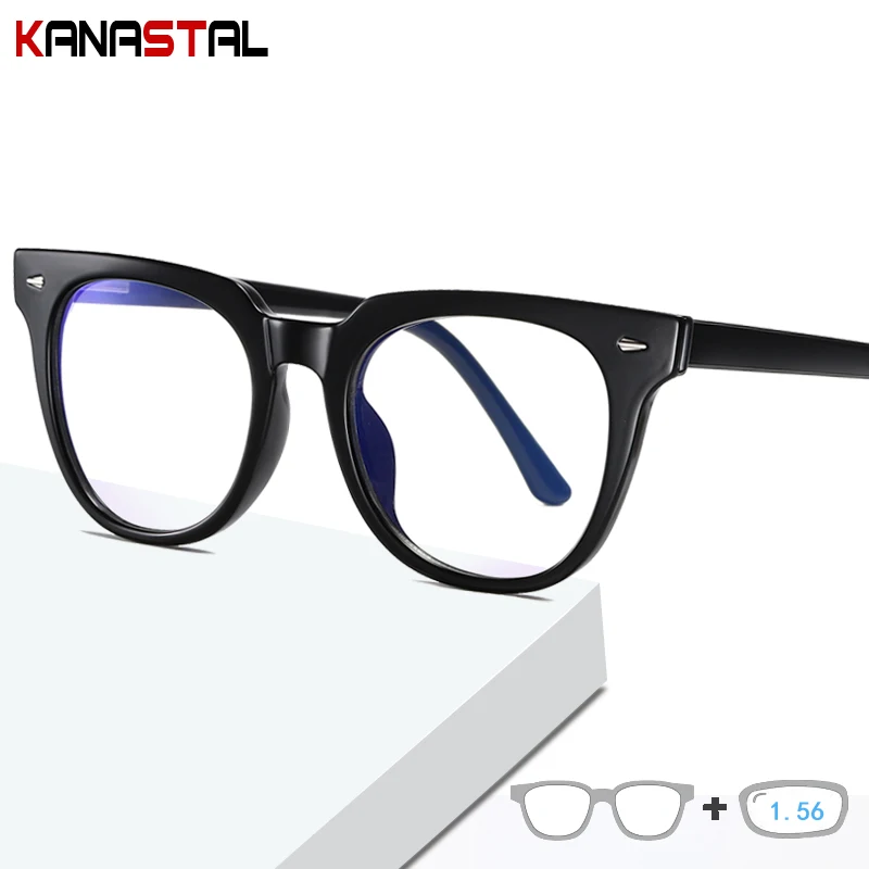 

Women Anti-blue Light Blocking Glasses TR90 Retro Eyeglasses Frames Men Computer Goggles Office Myopia Hyperopia Reading Glasses