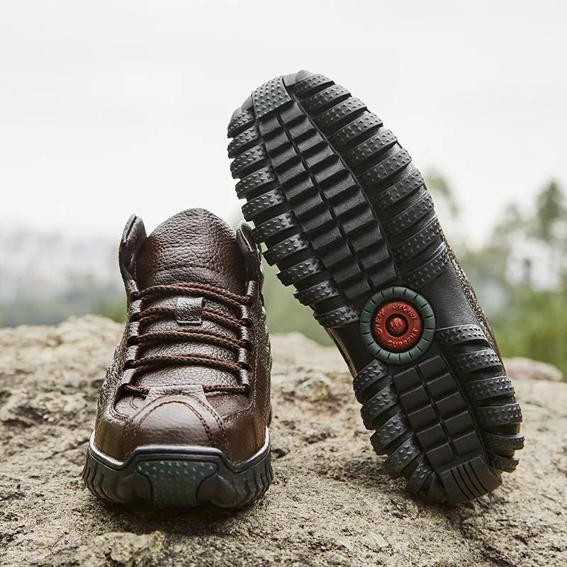 Мужская повседневная обувь из телячьей кожи высокие безопасные туфли для