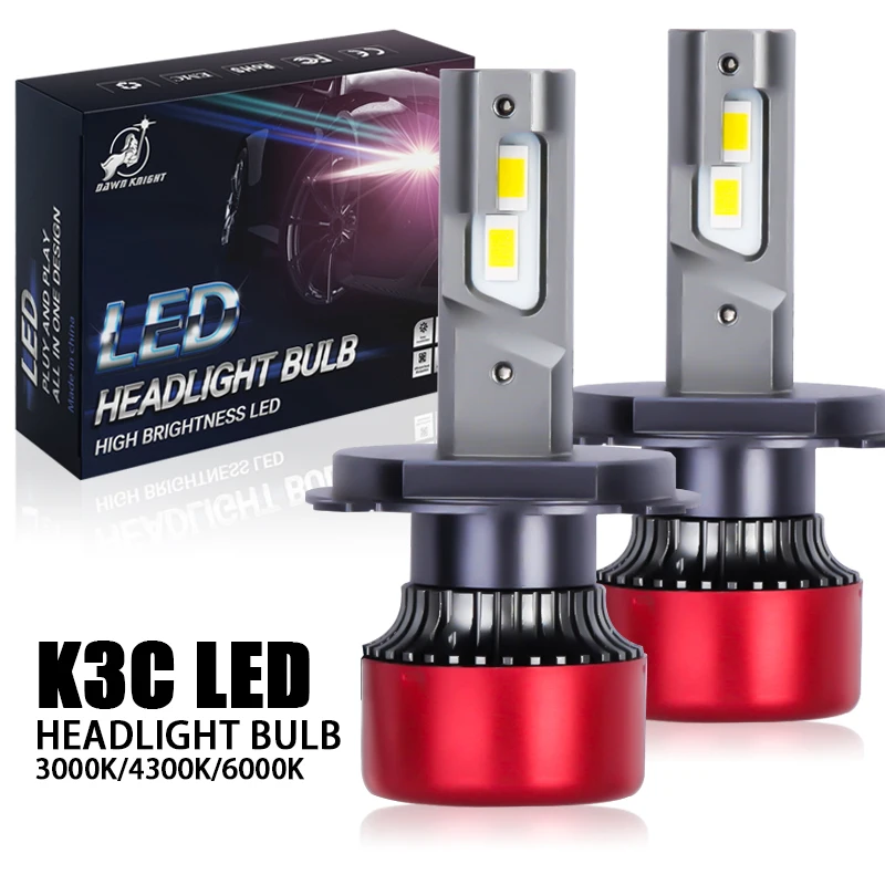 

K3C H4 Светодиодная лампа ярсветодиодный LED H1 H7 H11 СВЕТОДИОДНАЯ головная лампа H8 9005 HB3 головные светильник пы D2S 9012 9006 HB4 15000LM 12 В