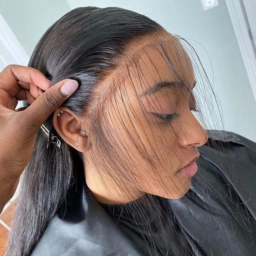 150% 13x4 прямой парик парики из человеческих волос на сетке спереди малазийский без