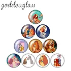 Disney леди и Бродяга собаки 10 шт. 12 мм18 мм20 мм25 мм кабошоны круглые фото кабошоны разрисованные изделия из стекла с плоской задней частью Цепочки и ожерелья, украшения своими руками