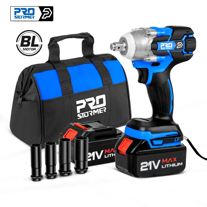 

21V Brushless Electric Impact Wrench Socket 4000mAh Li-ion Battery Hand Drill Installation Power Tools By PROSTORMER