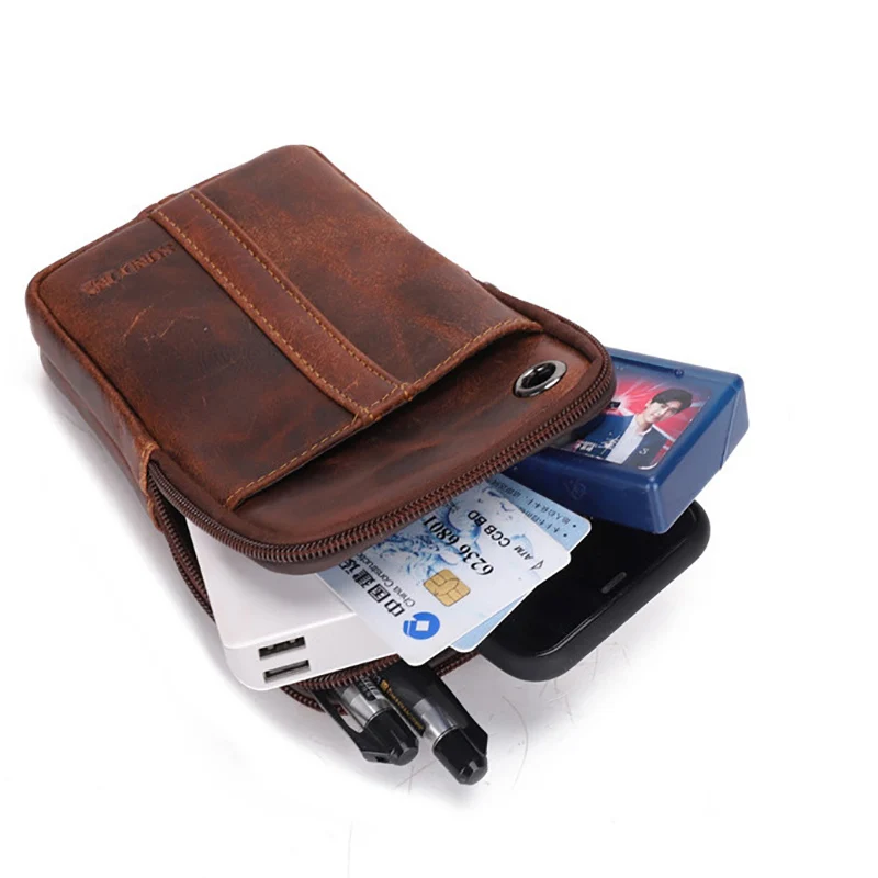 2020 MEN'S Genuine leather BELT WAIST bag military Fanny PACK molle small money phone bum pouch PURSE | Багаж и сумки