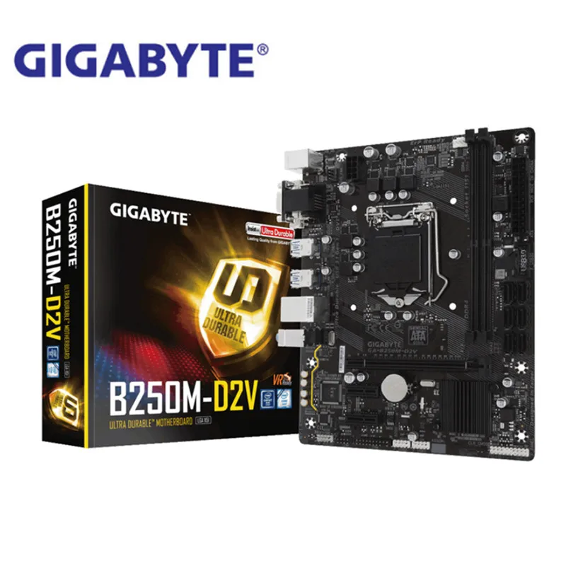 Материнская плата GIGABYTE B250M D2V для настольных ПК DRR4 поддерживает 6 и 7 поколения cpu1151