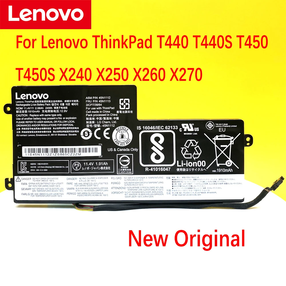 New Original Lenovo ThinkPad T440 T440S T450 T450S X240 X250 X260 X270 45N1110 45N1111 45N1112 Laptop battery 11.1V 24WH