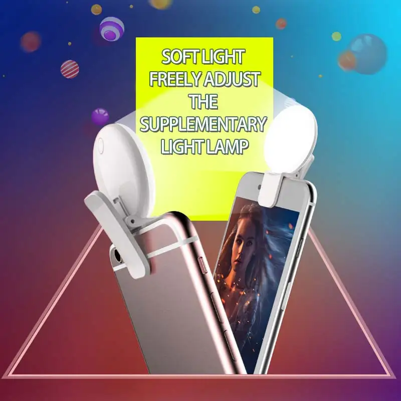 

Universal Selfie Lamp Mobile Phone Lens Portable Flash Ring 36 LEDS Luminous Ring Clip Fill Light For Computer Laptop Video