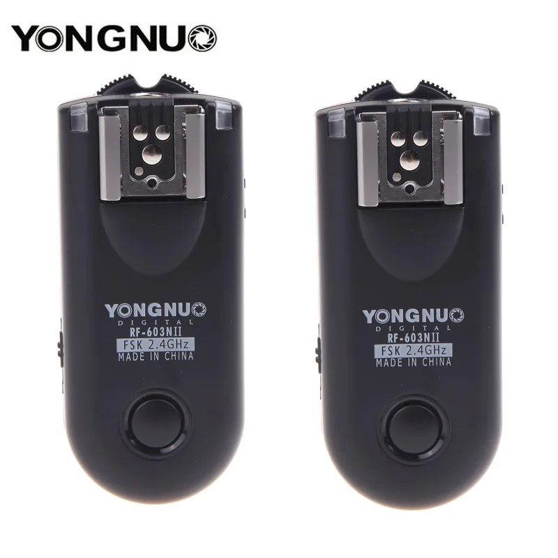 

Беспроводной триггер для вспышки YONGNUO RF603II 2 трансивера для Nikon D90 D700 D300 D3100 D600 D610 для Canon 5D Mark II III 6D 500D