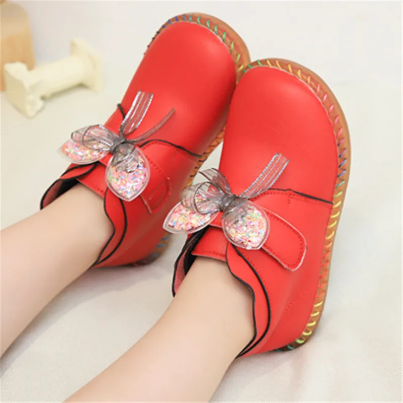 Ботинки для маленьких девочек сезон осень-зима ботинки из искусственной кожи