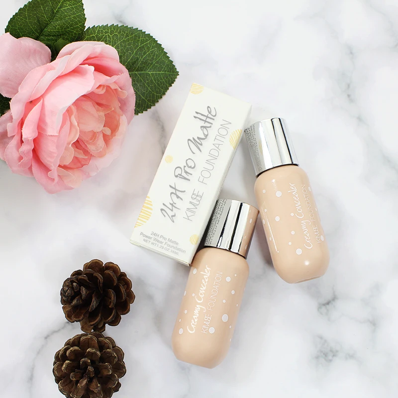 KIMUSE 24H Pro Matte Power Wear Foundation base maquiagem Макияж Профессиональный жидкий консилер
