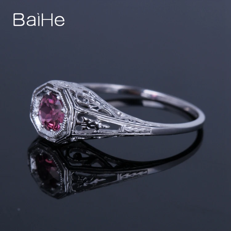 BAIHE Стерлинговое Серебро 925 0.4ct сертифицированное безупречное турмалиновое обручальное женское офисное/деловое модное кольцо, хорошее ювелирное изделие, подарочное кольцо