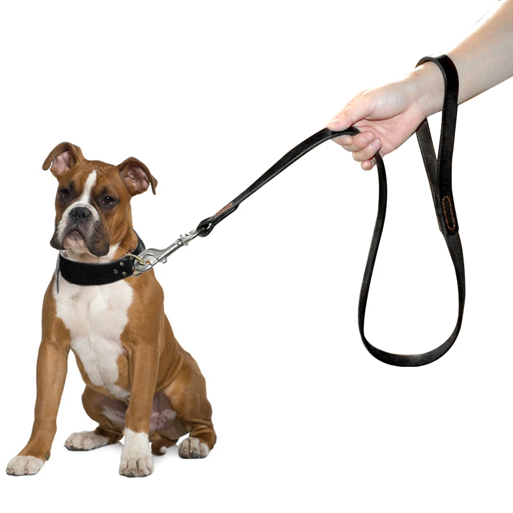 Поводок из натуральной кожи для дрессировки собак 4 фута сверхпрочный