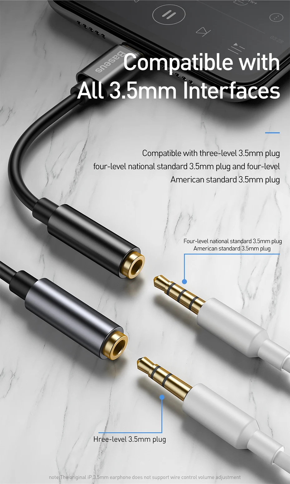 Baseus usb type C до 3,5 мм разъем OTG адаптер USB-C type-C до 3,5 мм наушников аудио Aux кабель для huawei Xiaomi Mi 9 8 Oneplus 7