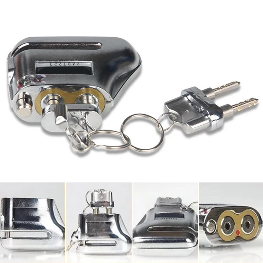 

Scooter Fixed Sturdy Key Motorcycle Protect Dual Core Practical Security Padlock Anti Theft Universal Durable Disc Brake Lock