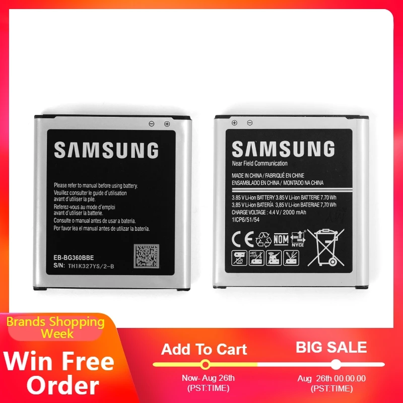 Замена батареи телефона EB-BG360BBE для samsung GALAXY CORE Prime G3608 G3609 G3606 Бесплатная доставка |