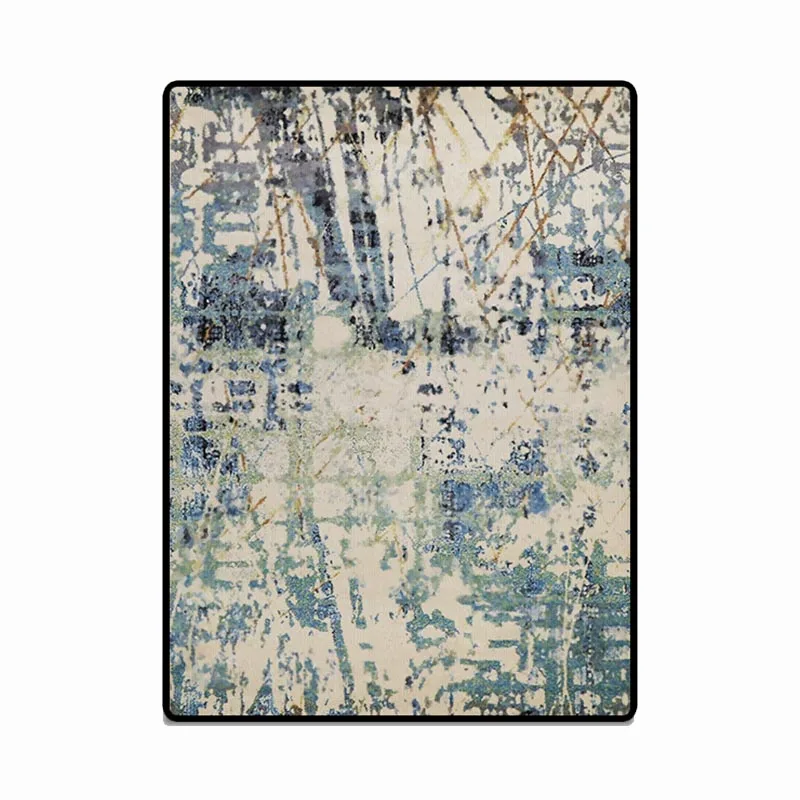 Напольные коврики в американском стиле с абстрактным рисунком голубые и зеленые