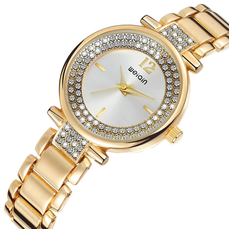 Часы женские Новое поступление Розовые золотые серебряные стразы роскошные