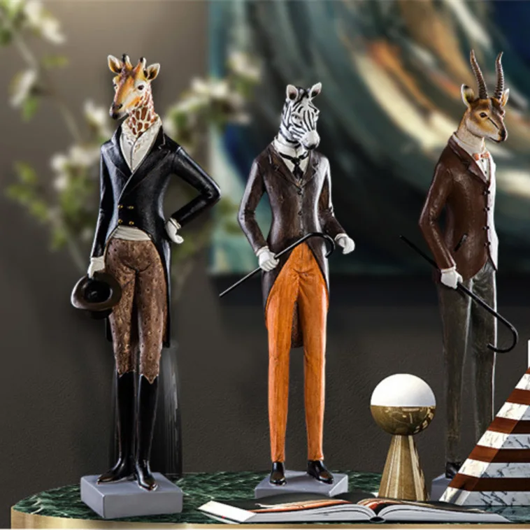

Nordic Style British Gentleman Animal Furnishings Resin Ornaments Wine Cabinet Home Decoration Home Decoration Accessories
