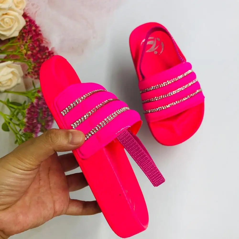 Шлепанцы детские летние со стразами для мальчиков и девочек|Тапочки| |