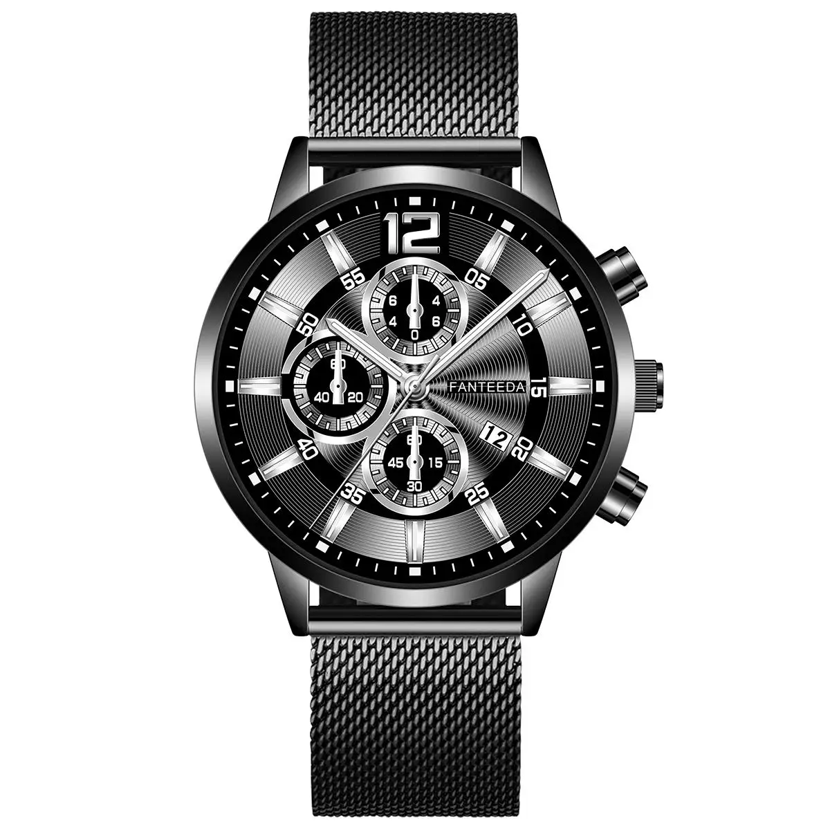 Fashion Color Bright Glass Watch Men Top Luxury Brand Date Men's Stainless Steel Business Clock Men Wrist Watch Montre Homme