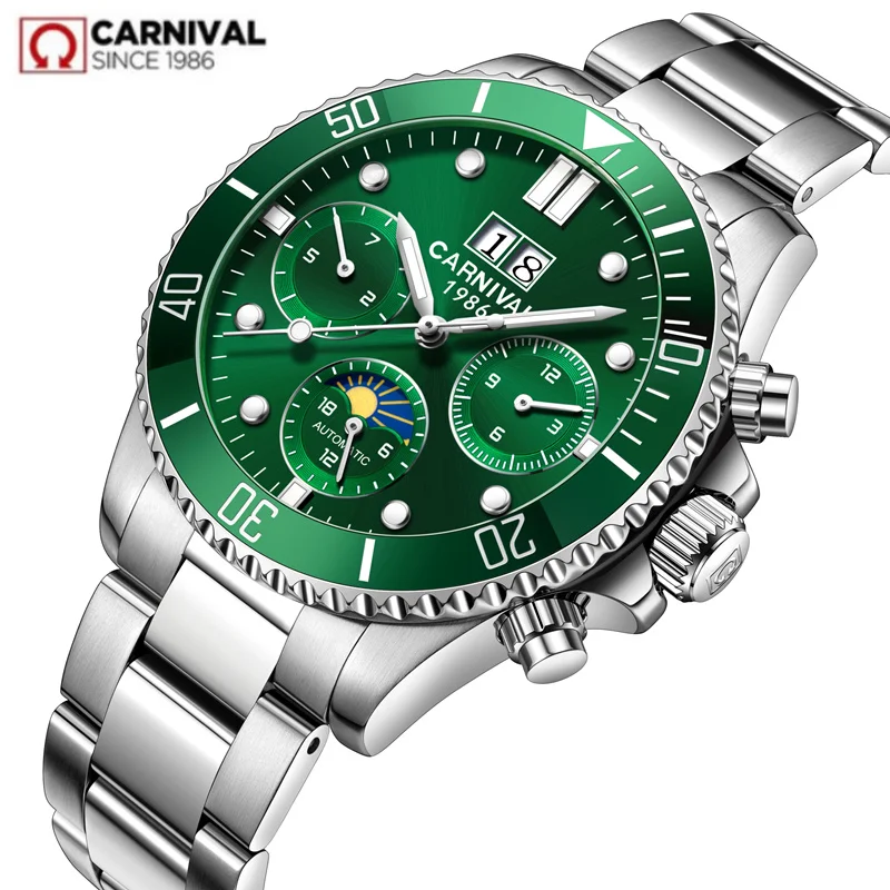 Мужские водонепроницаемые часы Carnival|Мужские механические часы| |