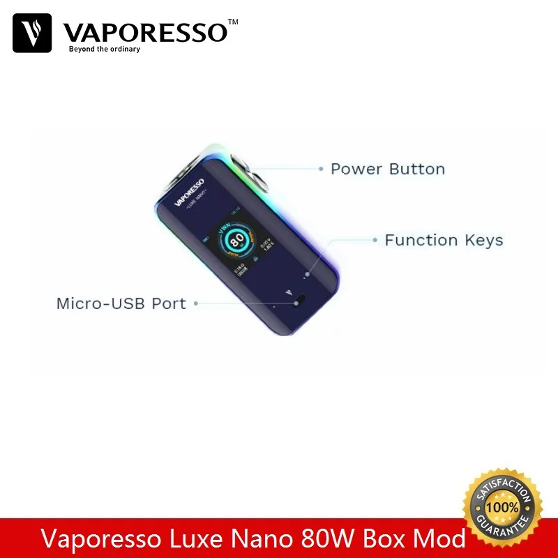 Оригинальный боксмод Vaporesso Luxe Nano 80 Вт Встроенный 2500 мА · ч подходит для испарителя