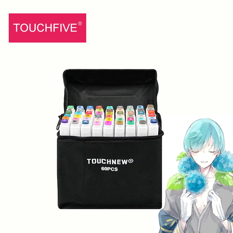 

Спиртовые маркеры TouchFive, 30/80 цветов в наборе (белый корпус)