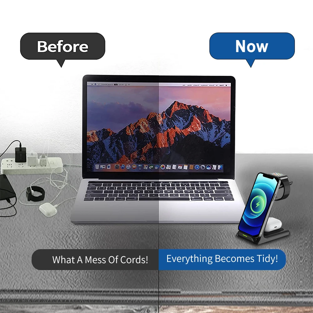 3 in 1 wireless charger for iphone 131211 proxxr 20w qi fast charging dock station for apple watch 6 5 4 3 2 1 se airpods free global shipping