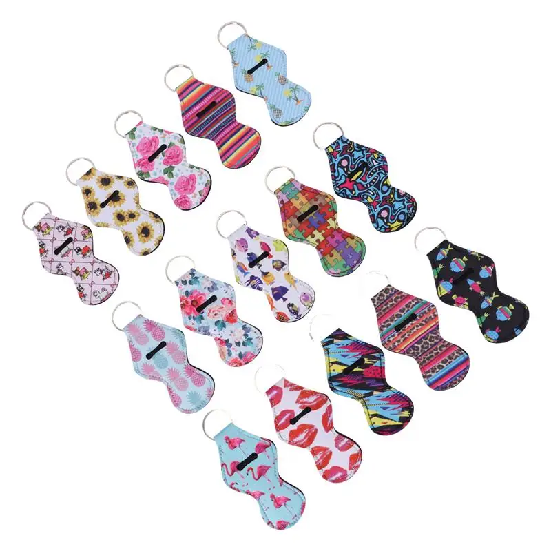 15pcs Printed Durable Lipstick Holder Chapstick Bag Neoprene Keychain Sleeve for Travel Outdoor | Украшения и аксессуары