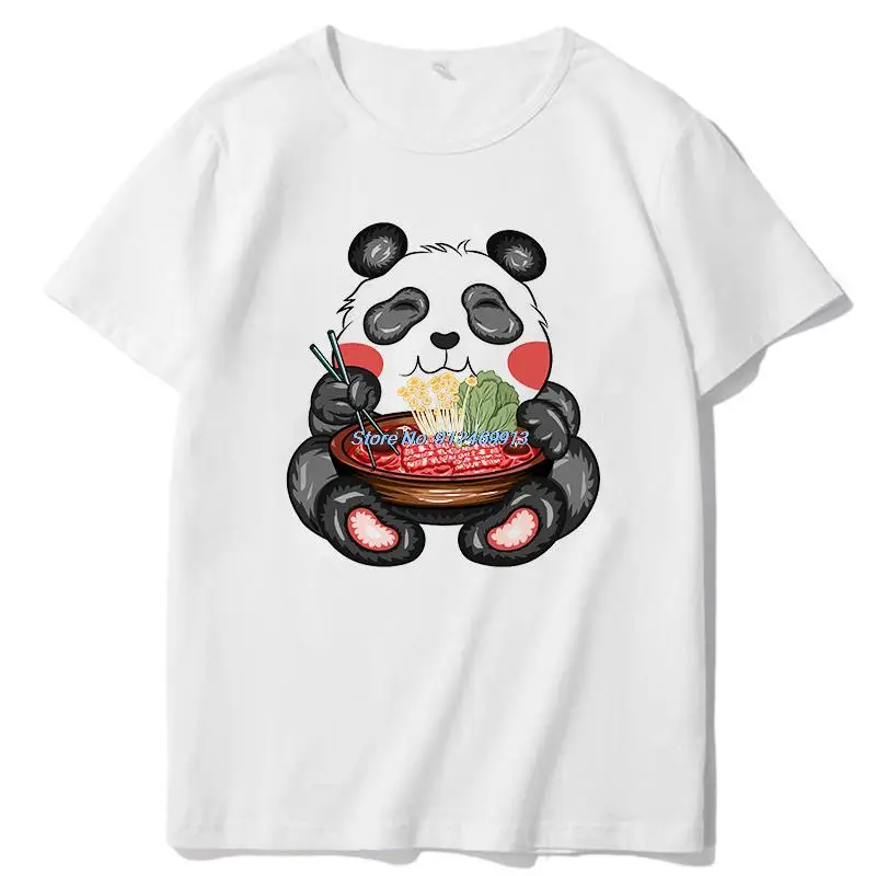 

Kawaii Cute Anime Panda Otaku японская рамен лапша унисекс футболка графическая футболка s печать футболка s Harajuku мужская одежда