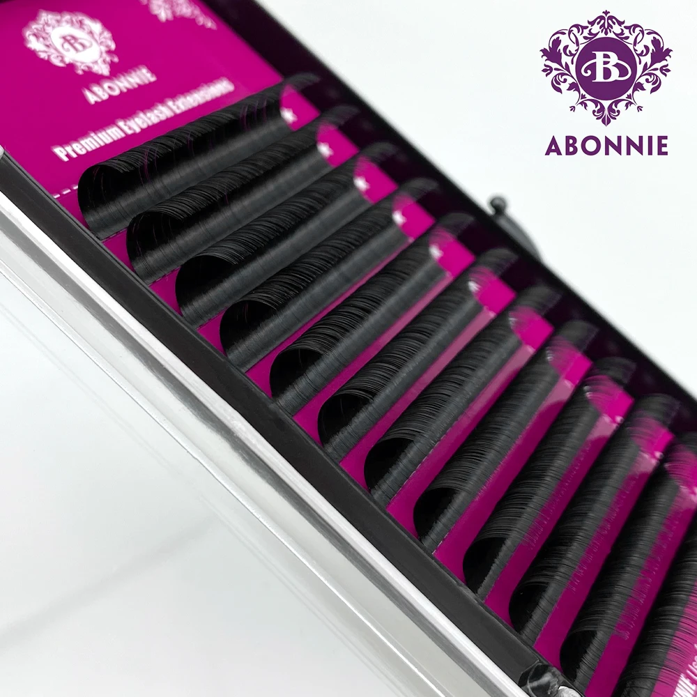 

Abonnie JBCD Curl Individual Lashes Black Mink False Eyelashes Premium Volume Lashes Fake Cilios 12rows All Size 8-17mm