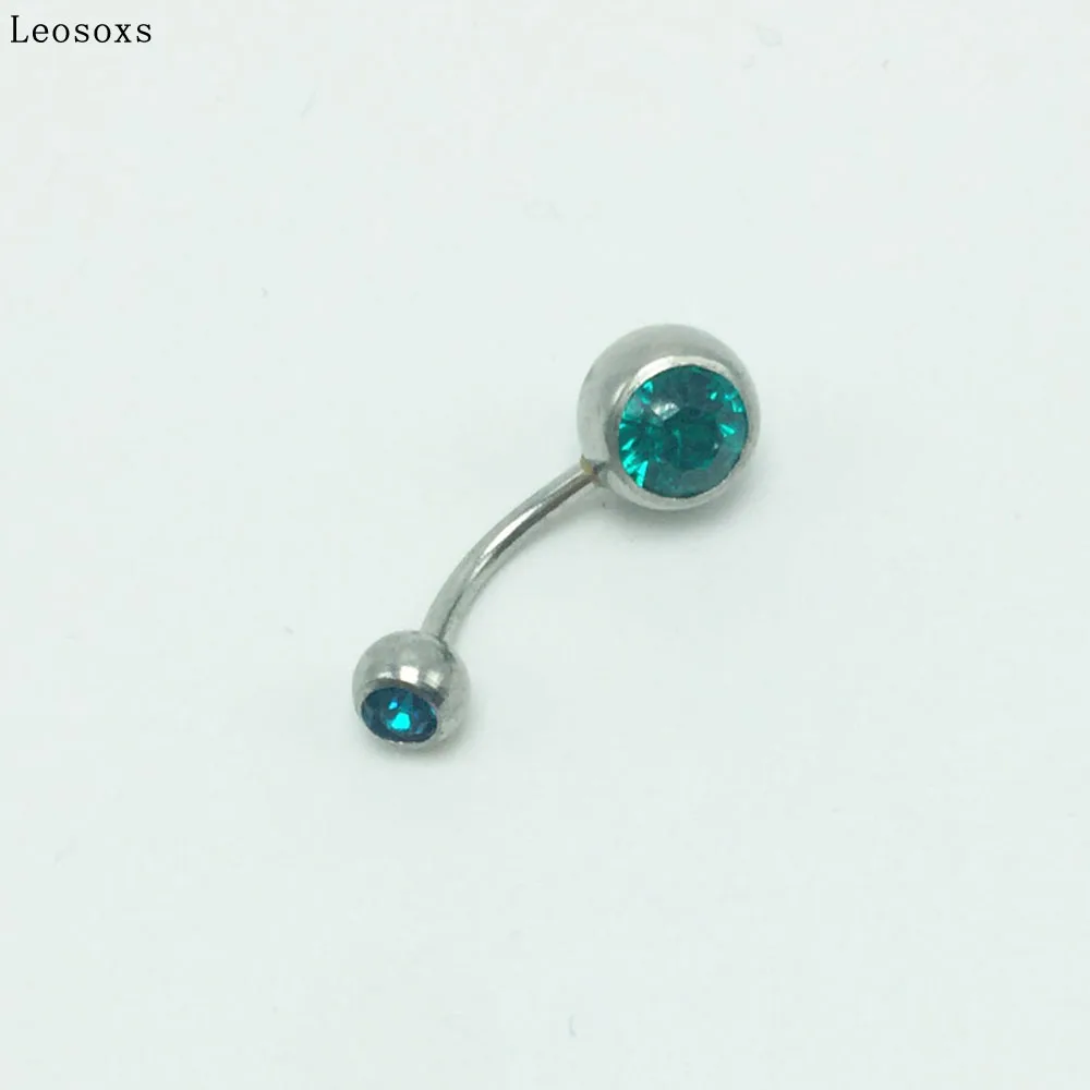 

Leosoxs Stainless steel steel color navel nail umbilical ring body piercing jewelry Belly ring