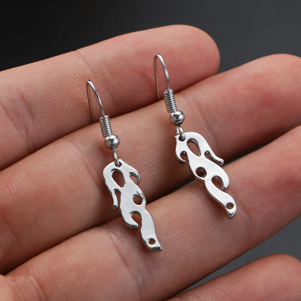 Серьги с крючком и огненным пламенем модные панк серьги в стиле хип хоп для