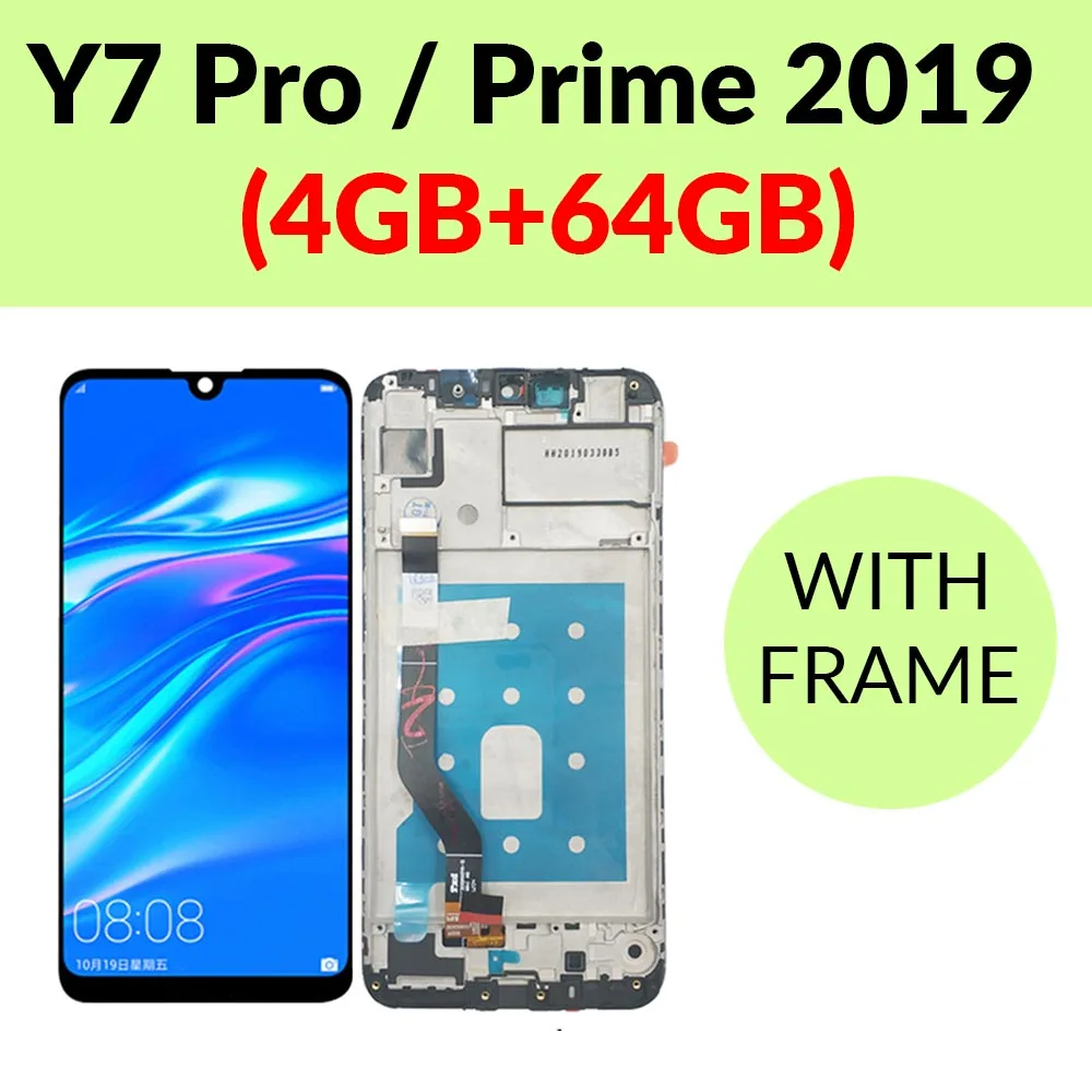 Y7 2019 4GB Frame Черный ЖК-экран для huawei Y6 Y7 премьер-профессионал дисплей+ Замена сенсорного экрана для huawei Y9 Enjoy 9 Plus Y9 lcd - Цвет: Y7 2019 4GB Frame