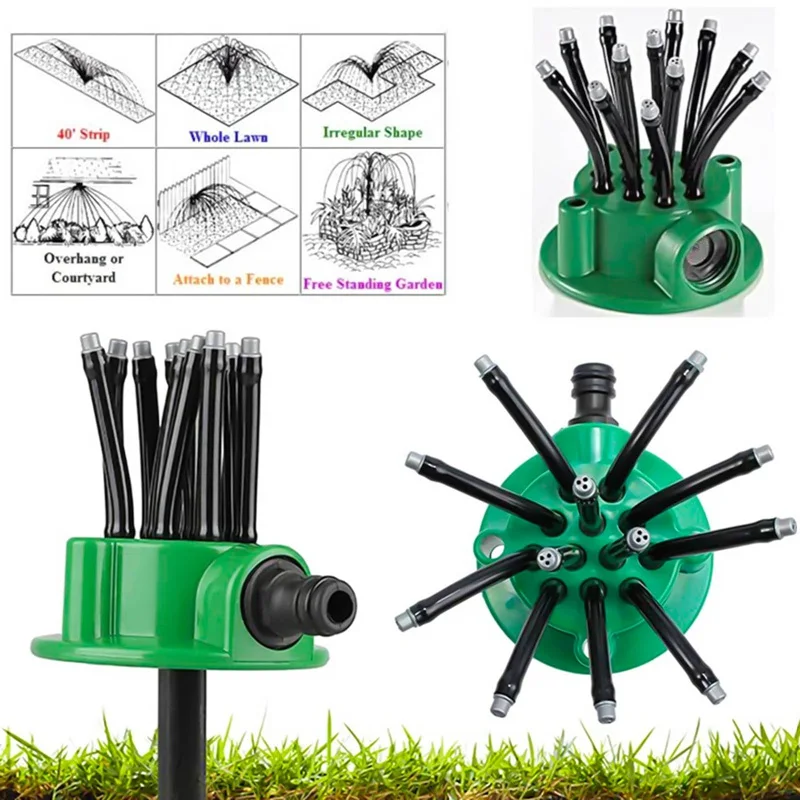 

360 Degree Garden Sprinklers Flexible Water Sprayer Lawn Grass Sprinkler Head Garden Yard Watering Tools