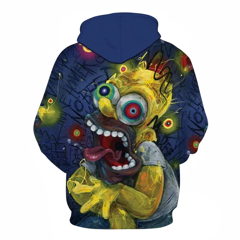 Новинка, мужские и женские толстовки с 3D принтом Симпсона, толстовки с капюшоном, качественная куртка с капюшоном, новинка уличная одежда, модный Повседневный пуловер