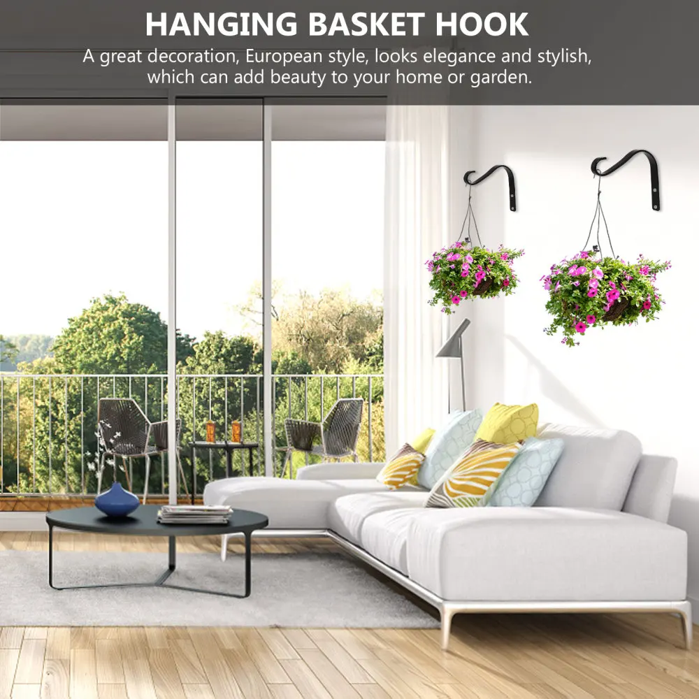 

2pcs Iron Indoor Outdoor Hanging Rack Wall Hook for Wind Chime Planter Lantern