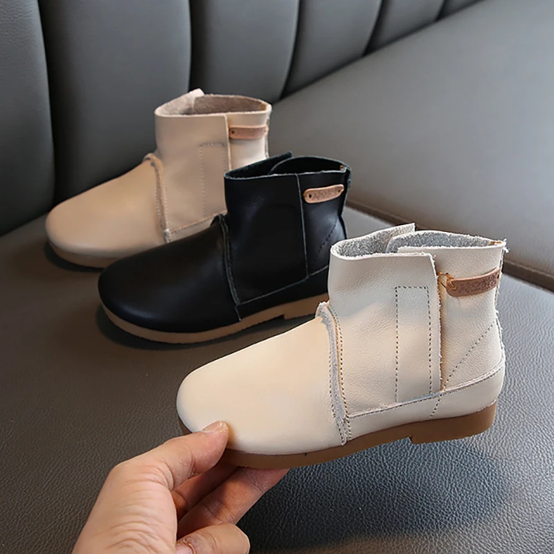 Dolakids/осенние кожаные ботильоны принцессы в Корейском стиле для девочек Детские