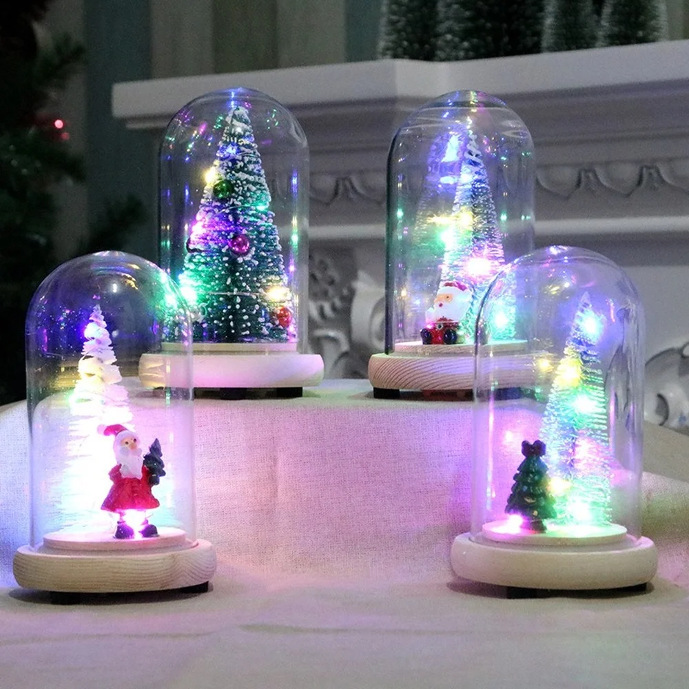 

Christmas Decoration Wooden Ornaments Christmas Tree Ornaments Luminous Mini Christmas Tree Ornaments Christmas Gifts Home Decor