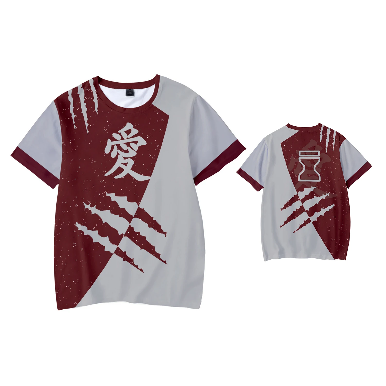 Футболка с 3D-принтом аниме футболки коротким рукавом и круглым вырезом детские