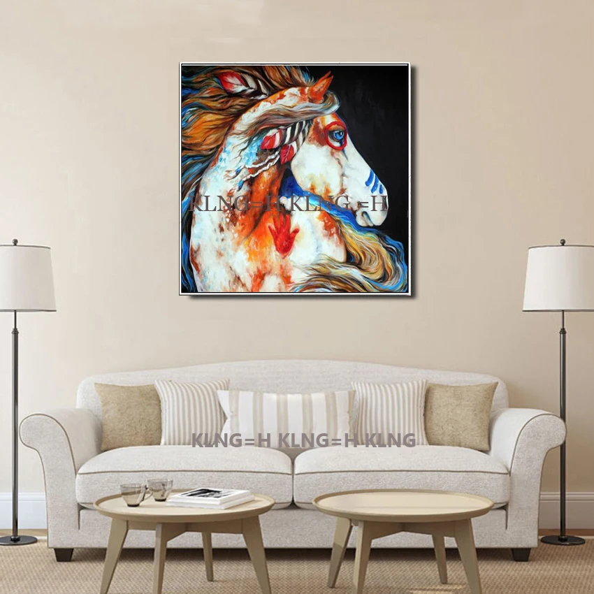 100% ручная роспись с животным картины бегущая лошадь Современная абстрактная
